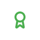 Green icon of a person on a white background